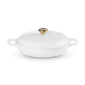 Le Creuset Signature White Cast Iron Shallow Casserole 30cm